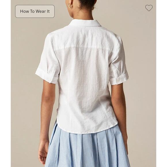 NWT J. Crew Slim-Fit Button-Up In Cotton Gauze White 6 *Flaw - Picture 4 of 12